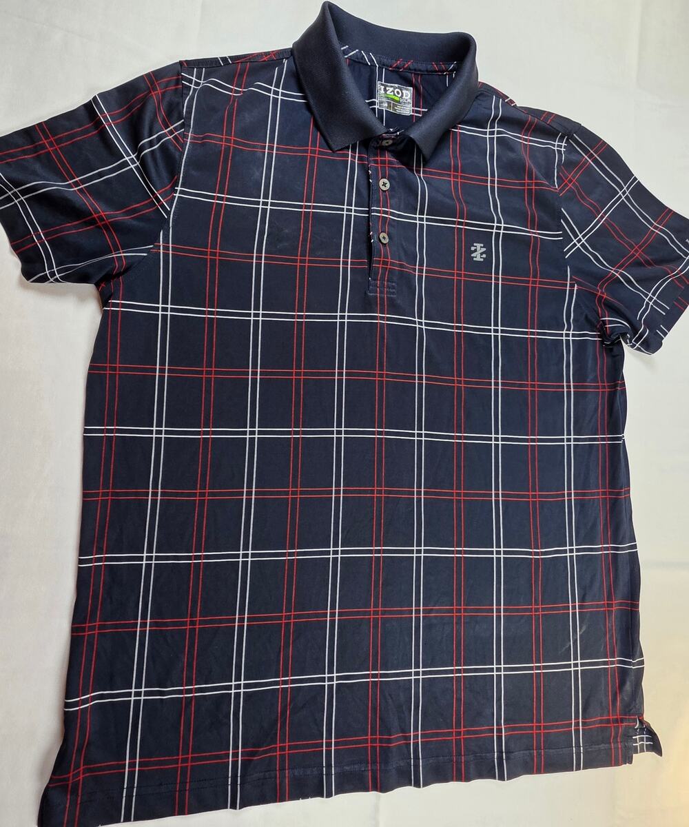 Polo Red, White & Blue IZOD Golf Collared Shirt with white Logo